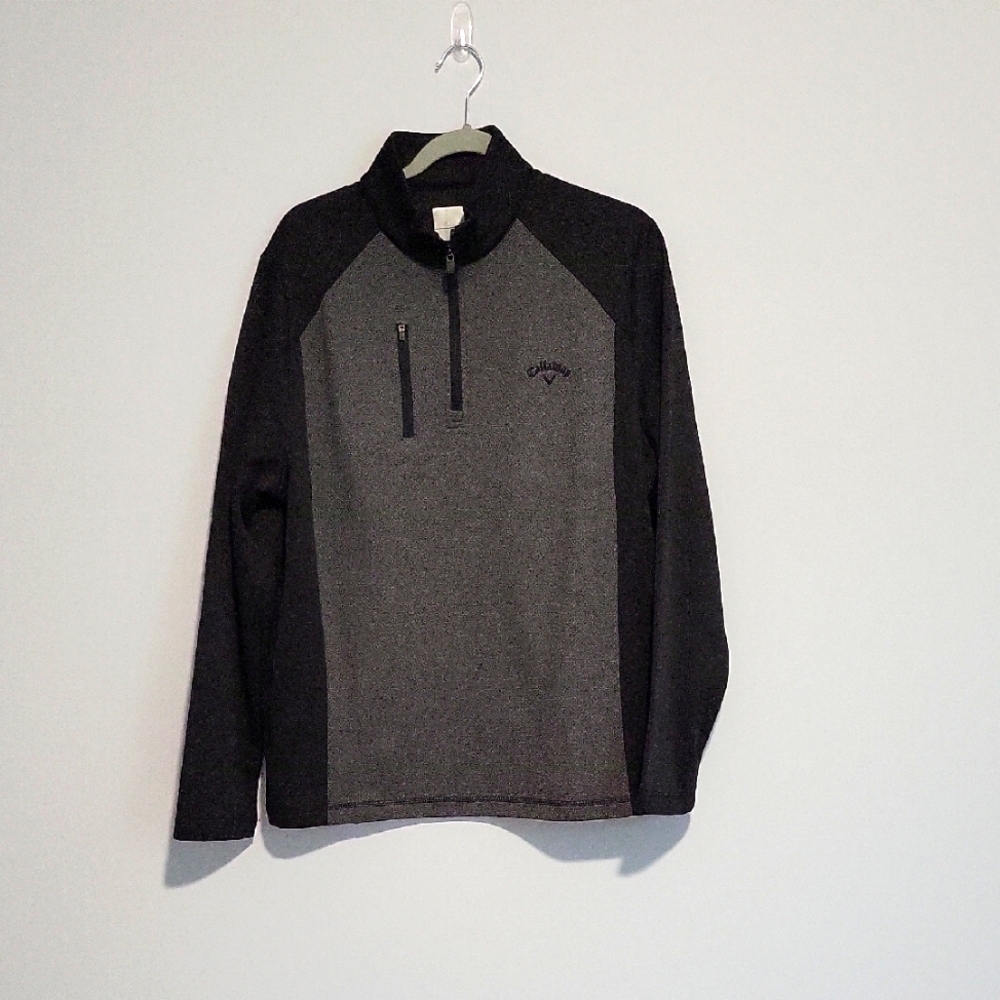 Callaway Men's Quarter Zip Golf Pullover Opti Dry Black Medium
